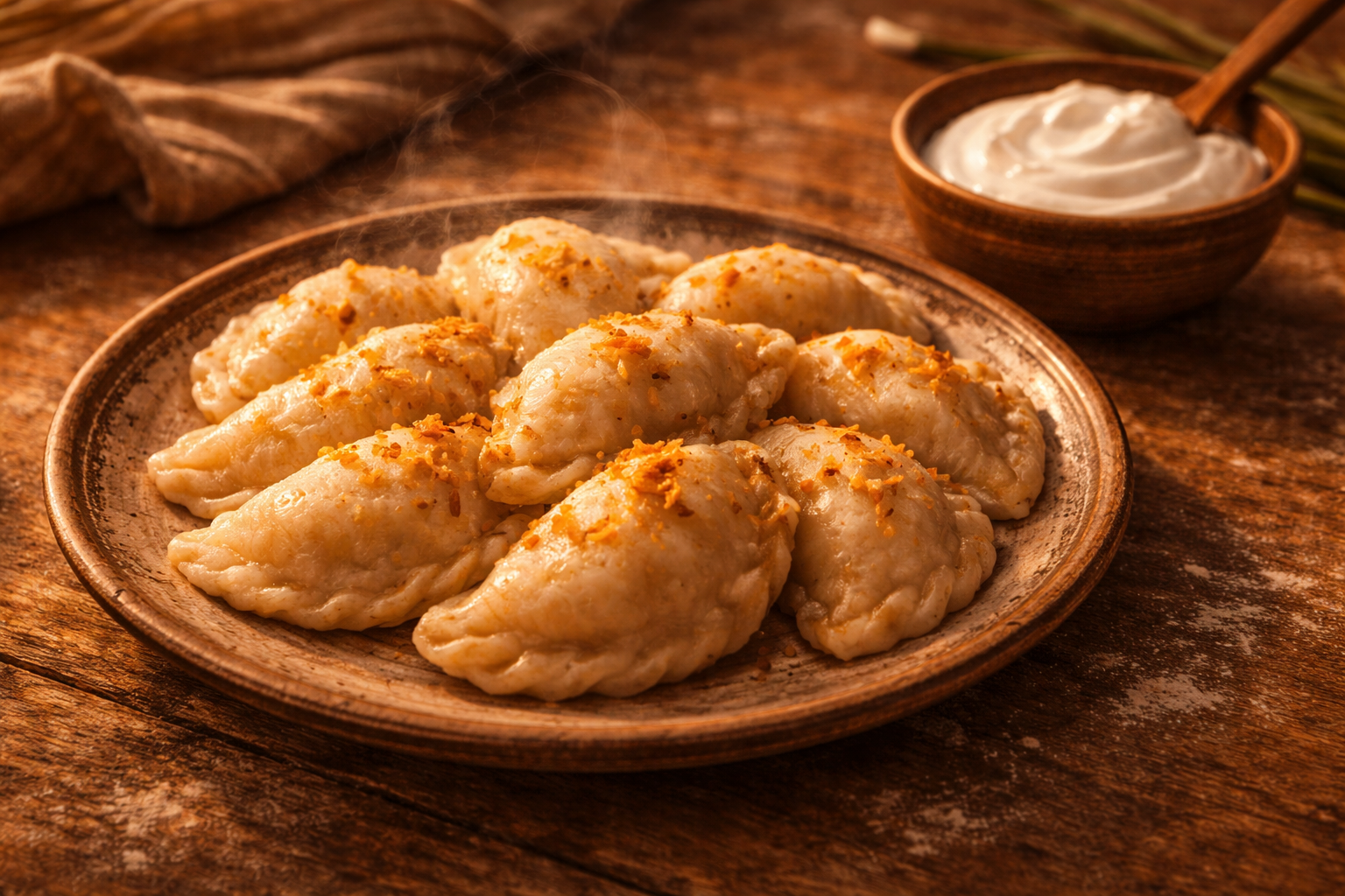 A bowl of varenyky with sour cream — the taste of belonging across borders